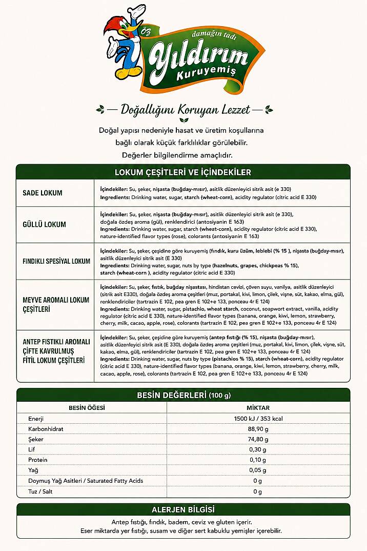 Kakaolu Çifte Kavrulmuş Lokum 1 KG - 3